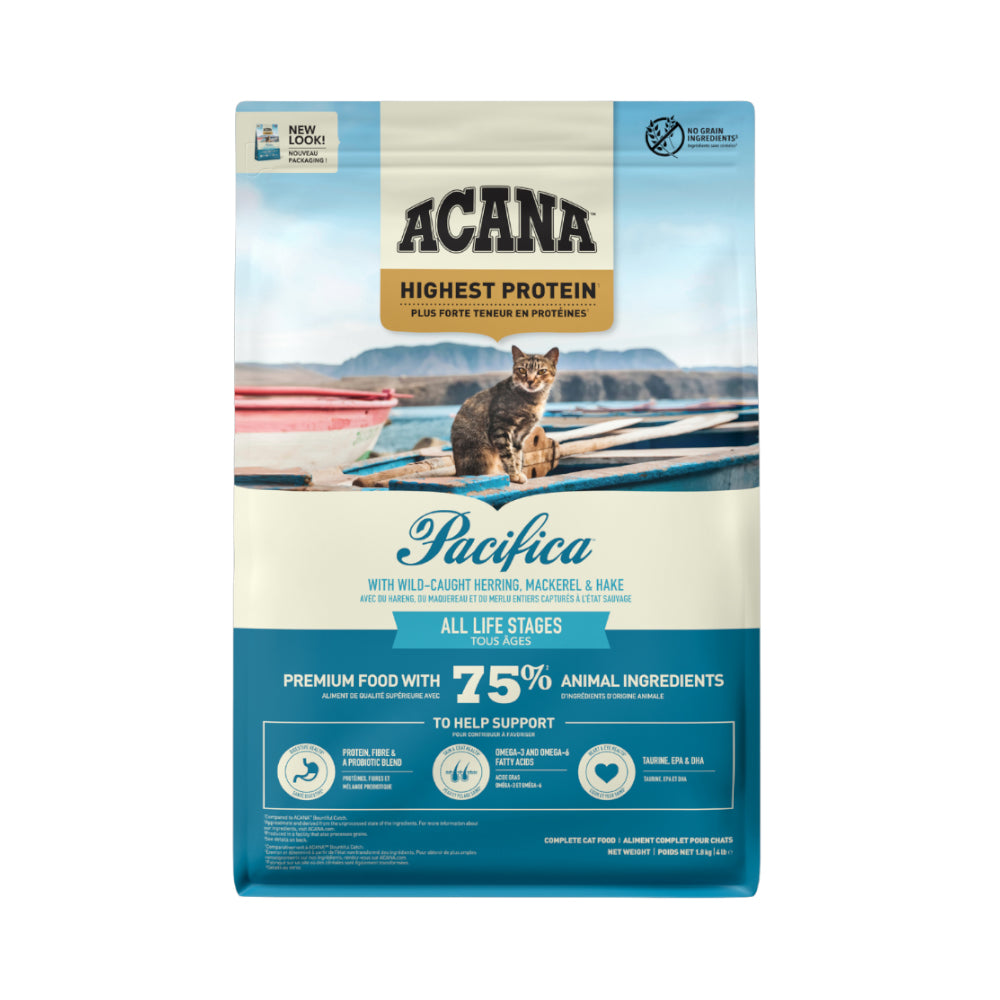 أكانا طعام جاف للقطط البالغة جميع السلالات بنكهة الرنجة وسمك الماكريل والهاك