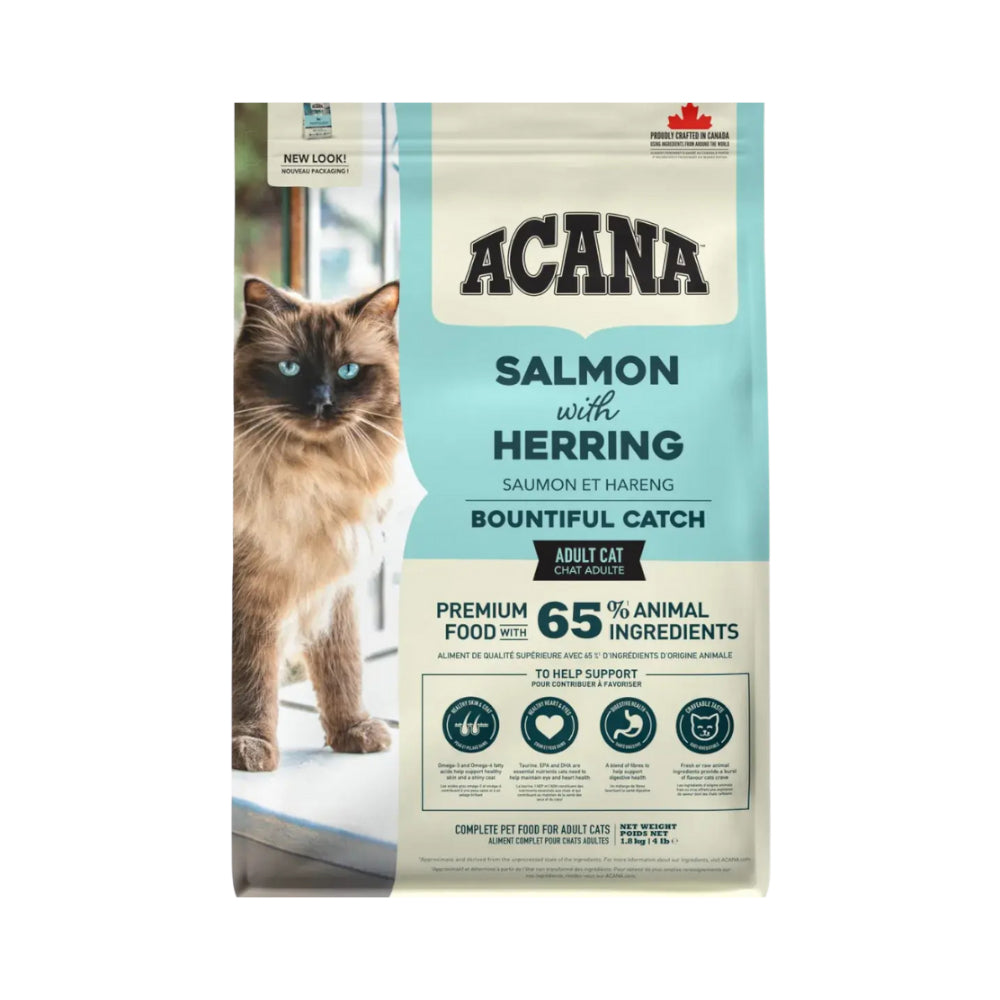 أكانا باونتيفول كاتش طعام جاف للقطط البالغة بنكهة السالمون والرنجة