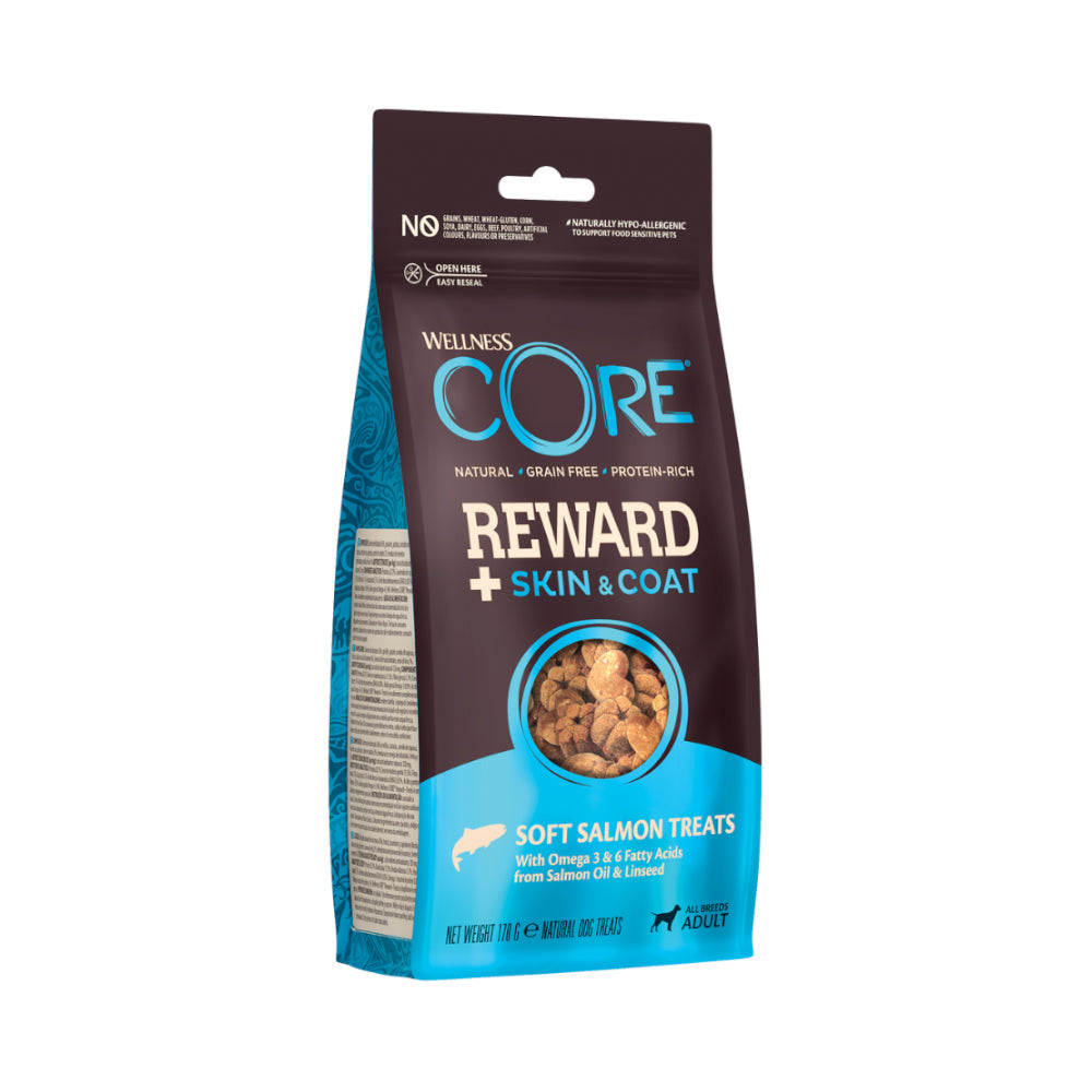 ويلنس كور ريوارد مكافآت للكلاب البالغة طرية لدعم صحة البشرة والفرو بنكهة السالمون 170غ