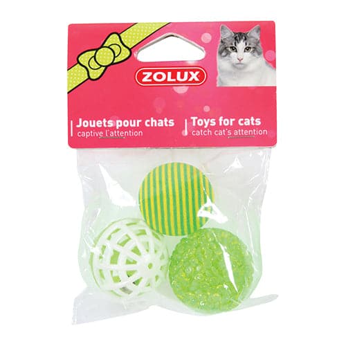 زولكس لعبة قطط 3 كرات متنوعة