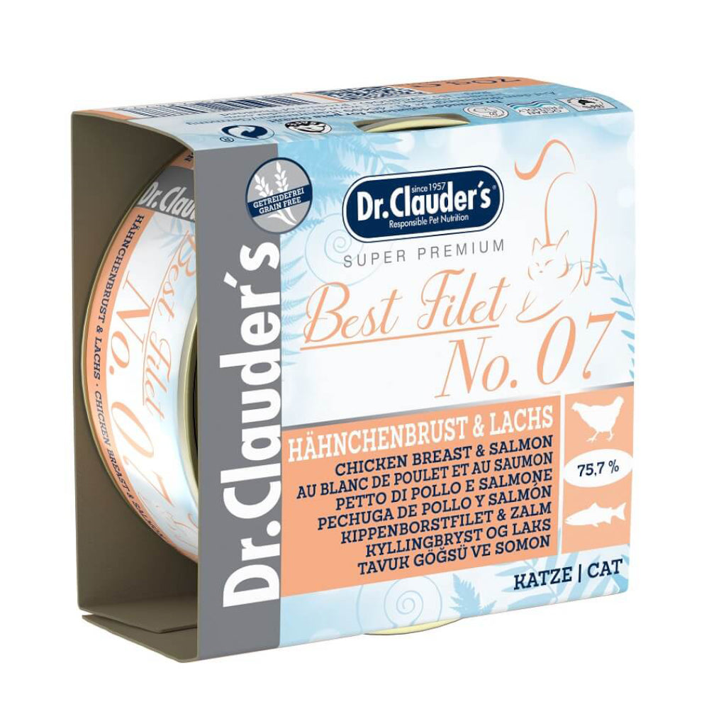 د. كلاودرز طعام رطب للقطط البالغة الدجاج والسالمون 70غ