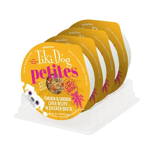 تيكي دوق طعام رطب للكلاب صغيرة الحجم لجميع الاعمار بنكهة الدجاج وكبد الدجاج مع المرق 4*85غ