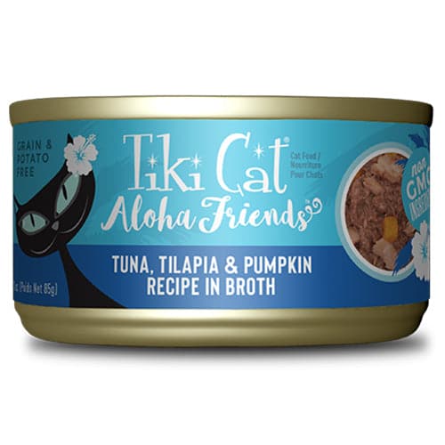 تيكي كات طعام رطب للقطط جميع الاعمار بنكهة التونة وسمك البلطي والقرع مع المرق 85غ