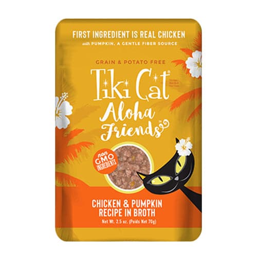 تيكي كات طعام رطب للقطط جميع الاعمار بنكهة الدجاج والقرع مع المرق 70غ