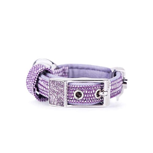 ماي فاميلي سانت تروبيز طوق جلد بنفسجي صغير 35×1.6سم