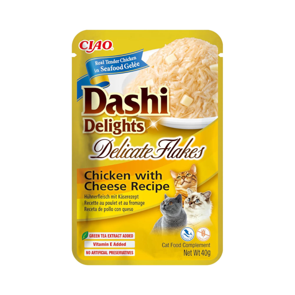 اينابا داشي ديلايتس طعام رطب تكميلي للقطط شرائح بنكهة الدجاج والجبن 40غ