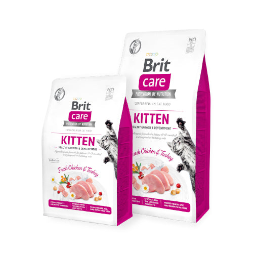 بريت كير طعام جاف للقطط الصغيرة والحوامل بنكهة الدجاج والديك الرومي