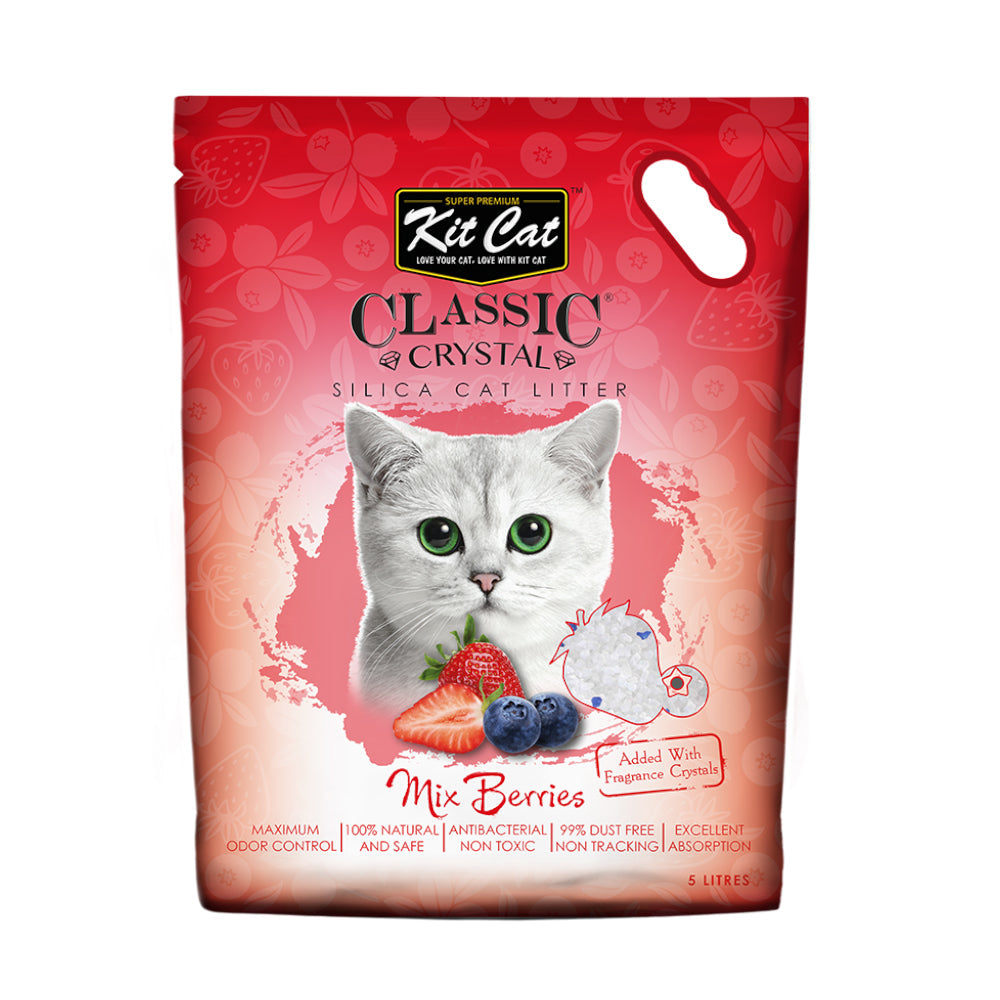 كت كات كلاسيك رمل للقطط كريستال برائحة التوت المشكل 5 لتر