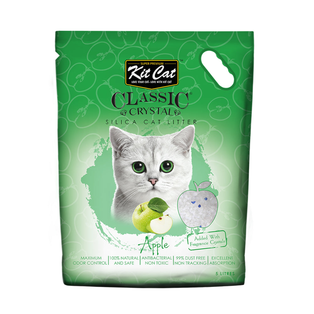 كت كات كلاسيك رمل للقطط كريستال برائحة التفاح 5 لتر