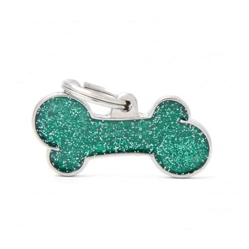 ماي فاميلي قلادة شكل عظمة لون اخضر لامع حجم كبير