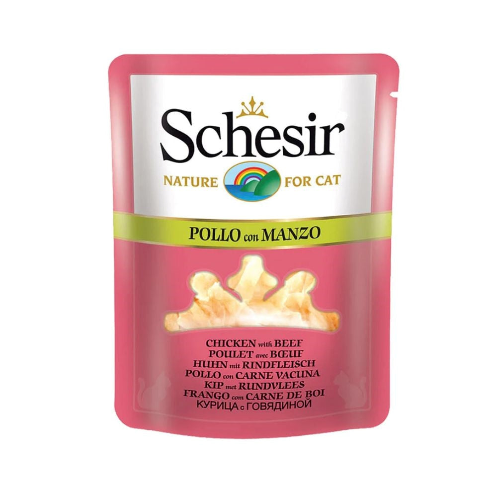 شيزر طعام رطب شوربة الدجاج و اللحم البقري للقطط البالغة  70غ
