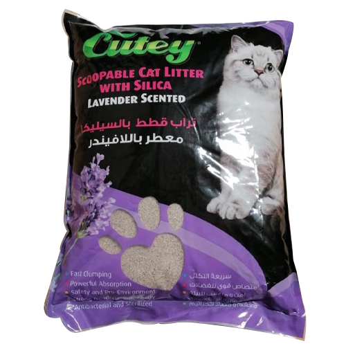 كيوتي رمل قطط بالسيليكا معطر برائحة اللافندر 9.7 كغ