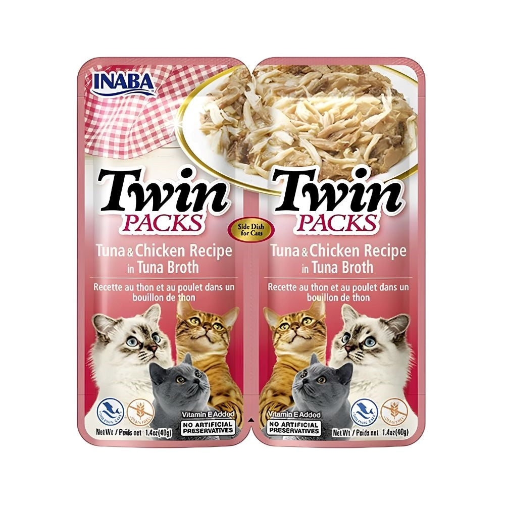 اينابا تشورو توين مكافآت للقطط بنكهة التونة والدجاج في مرق التونة 40*2غ