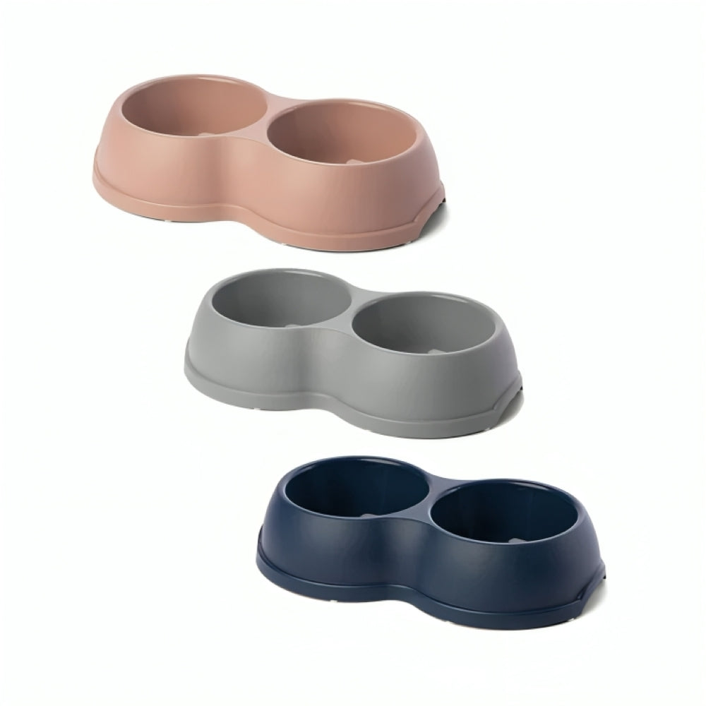 إم بي إس صحن مزدوج للقطط الوان متعددة 0.5 لتر