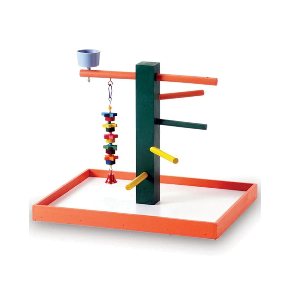 بلاي جراوند حامل خشبي للطيور متعدد الادوار للببغاء والكوكتيل