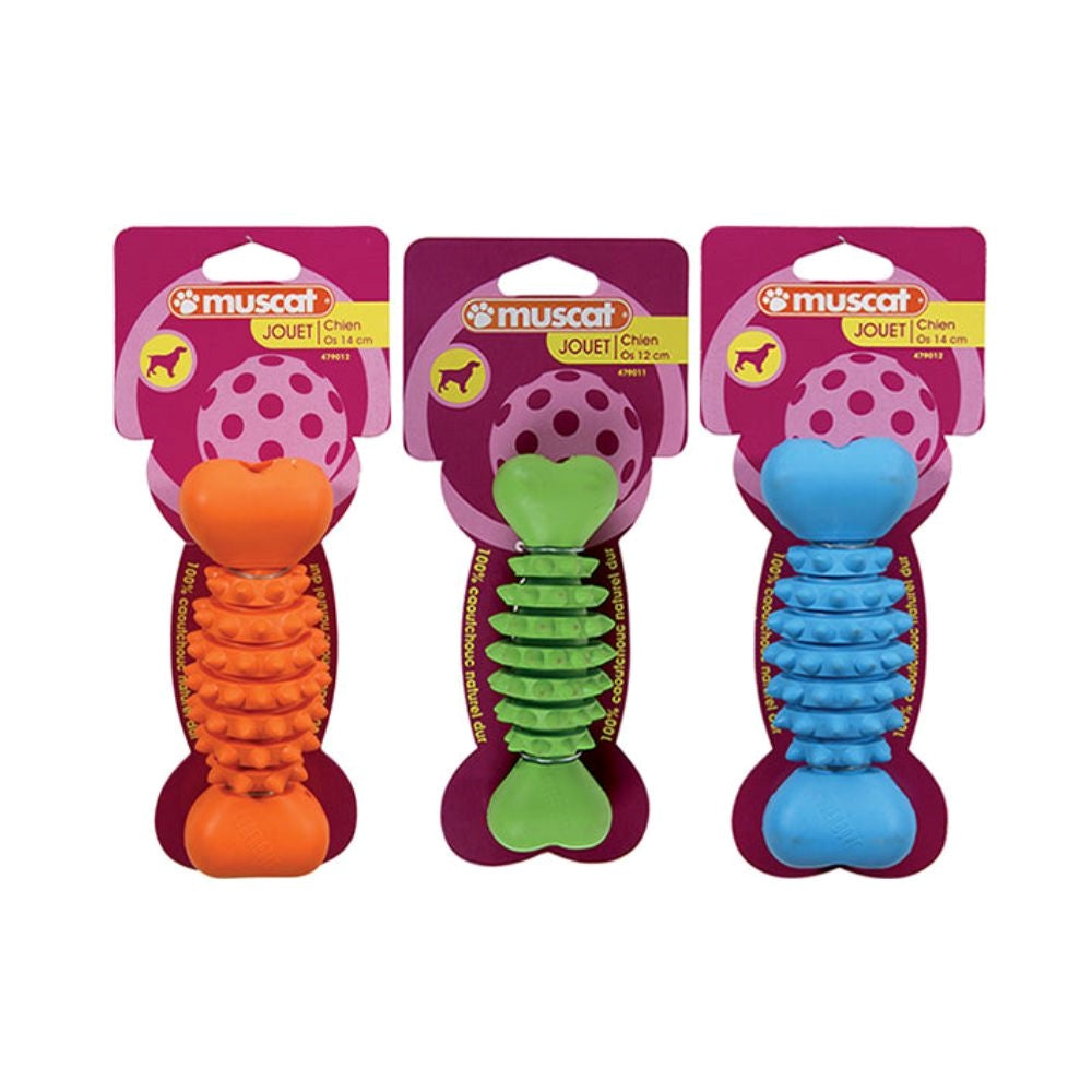 زولكس عضاضة للكلاب سيلكون شكل عظمة مع بروز الوان متعددة 14 سم
